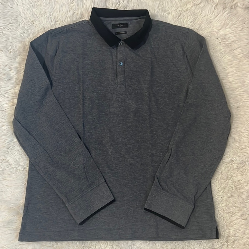 Massimo Dutti Mens Long Sleeve Polo Shirt